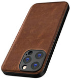 Kapa Tux Leather Back Cover for Apple iPhone 15 Pro | Slim Shockproof Camera Protection Bumper Case (Brown)