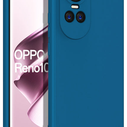 Kapa Matte Protective Lens Flexible Back Cover for Oppo Reno 10 / Reno 10 PRO (5G) | Slim Silicone with Soft Lining Shockproof Full Body Bumper Case (Blue)
