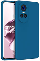 Kapa Matte Protective Lens Flexible Back Cover for Oppo Reno 10 / Reno 10 PRO (5G) | Slim Silicone with Soft Lining Shockproof Full Body Bumper Case (Blue)