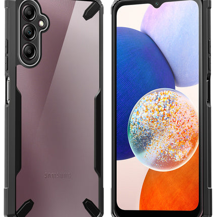 Kapa Bull Clear Back Cover for Samsung Galaxy A34 (5G) | [Military Grade Protection] Shock Proof Slim Hybrid Bumper Case (Black)
