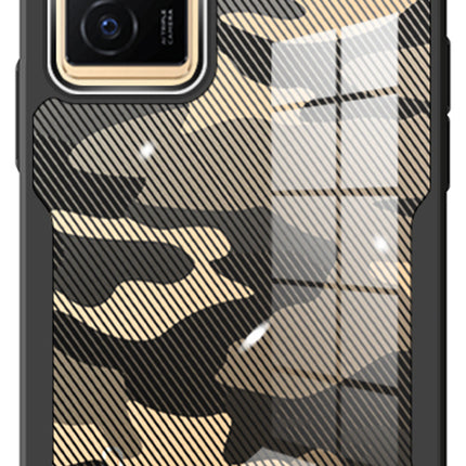 Kapa Beetle Camouflage V2 for Vivo V23E (5G) Back Cover , [Military Grade] Shockproof Slim Camera Ring Hybrid Case (Black)
