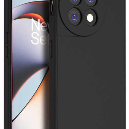 Kapa Matte Protective Lens Flexible Back Cover for OnePlus 11R | Slim Silicone with Soft Lining Shockproof Full Body Bumper Case (Black)