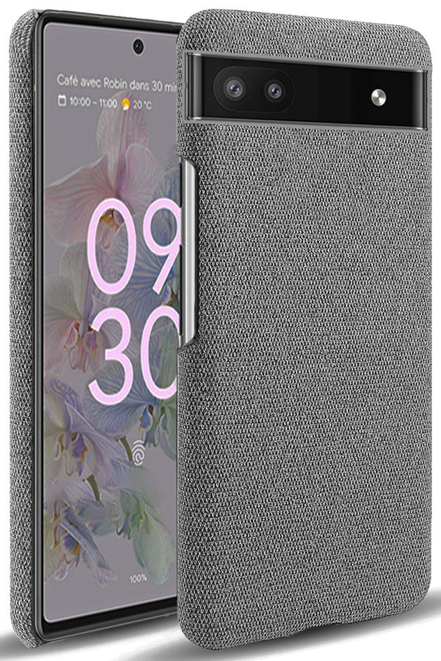 Kapa Woven Soft Fabric Case for Google Pixel 6A Back Cover, Shock Protection Slim Hard Anti Slip Back Cover (Grey)