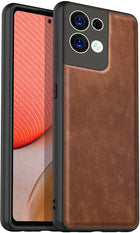 Kapa Tux Back Case for Oppo Reno 8 Pro ,Slim Leather Case with Shockproof Back Cover (Brown)
