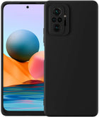 Matte Lens Protective Back Cover for Redmi Note 10 Pro / Note 10 pro Max , Slim Silicone with Soft Lining Shockproof Flexible Full Body Bumper Case (Black)
