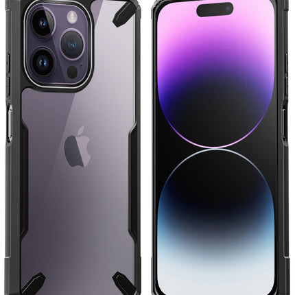 Kapa Bull Back Cover for Apple iPhone 14 Pro , Shockproof Slim Hybrid Clear Case (Black)