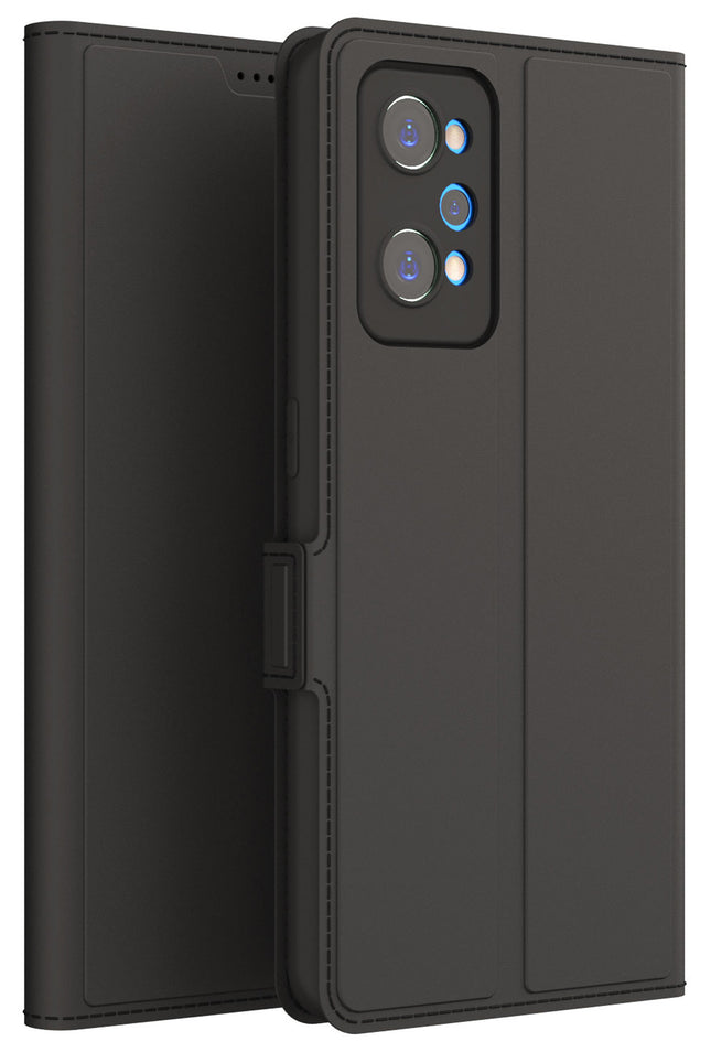 Kapa Noble Slim Magnetic Leather Flip Case Cover for Realme GT NEO 3T , Magnetic and Card Holder Stand Leather Flip Wallet Case (Black)