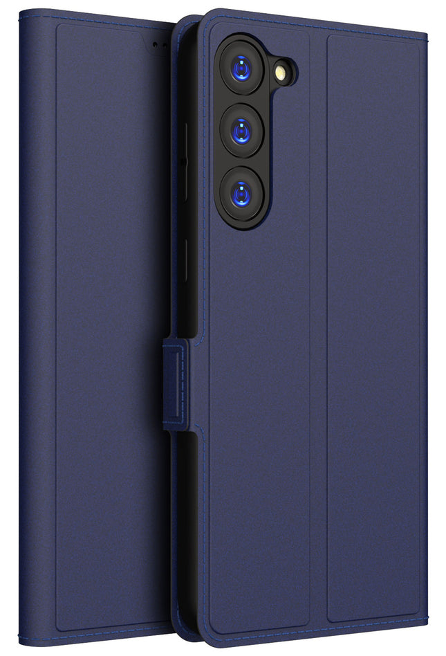 Kapa Noble Slim Magnetic Leather Flip Case Cover for Samsung Galaxy S23 ,Card Holder Stand Leather Flip Wallet Case (Blue)