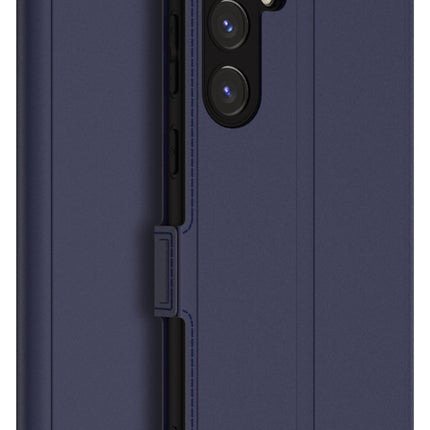 Kapa Noble Slim Magnetic Leather Flip Case Cover for Samsung Galaxy S24 | Card Holder Stand Leather Flip Wallet Case (Blue) - Mobizang