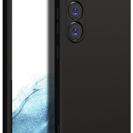 Kapa Matte Protective Lens Flexible Back Cover for Samsung Galaxy S23 , Slim Silicone with Soft Lining Shockproof Full Body Bumper Case (Black)
