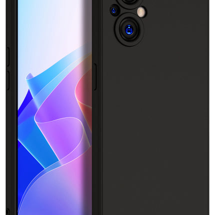 Matte Lens Protective Shockproof Flexible Back Cover for Oppo F21 PRO (5G), Slim Silicone with Soft Lining Shockproof Flexible Full Body Bumper Case (Black)