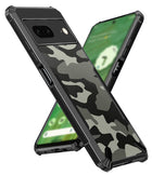 Kapa Bull Camouflage Back Cover for Google Pixel 8A | [Military Grade Protection] Shock Proof Slim Hybrid Bumper Case (Black)