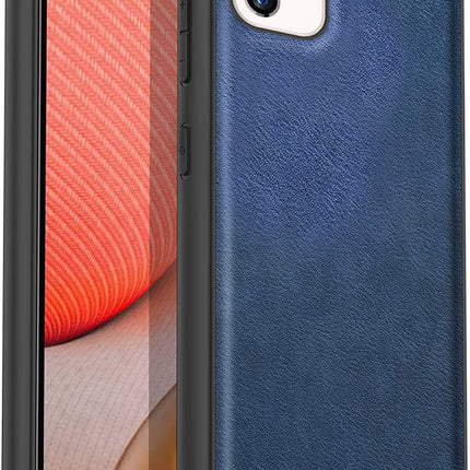 Tux Back Case For Samsung Galaxy A73 , Slim Leather Case with Soft Edge Shockproof Back Cover (Blue)