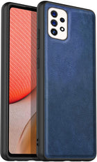Tux Back Case For Samsung Galaxy A73 , Slim Leather Case with Soft Edge Shockproof Back Cover (Blue)