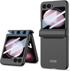 Kapa Ultra Thin Back Cover for Galaxy Z Flip5 / Z Flip 5 | Magnetic Hinge Protection and Inbuilt Glass Window Protection (Black) - Mobizang