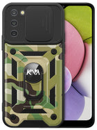 Tank Back Cover for Samsung Galaxy S20 FE , Inbuilt Ring & Slider [Military Grade Protection] Shockproof Lens Protection Case (Green)