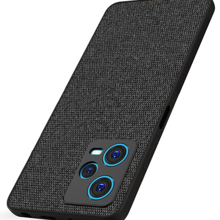Kapa Soft Full Fabric Hybrid for Redmi Note 12 Pro Back Cover | Shockproof Hybrid Slim Hard Anti Slip Back Case (Black)