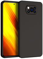 Matte Lens Protective Back Cover for Poco X3 Pro / Poco X3 , Slim Silicone with Soft Lining Shockproof Flexible Full Body Bumper Case , Black - Mobizang
