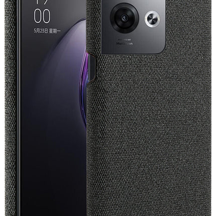 Kapa Woven Soft Fabric Case for Oppo Reno 8 PRO (5G) Back Cover,  Shock Protection Slim Hard Anti Slip Back Cover (Black)