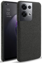 Kapa Woven Soft Fabric Case for Oppo Reno 8 PRO (5G) Back Cover,  Shock Protection Slim Hard Anti Slip Back Cover (Black)