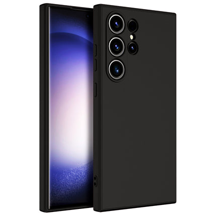 Kapa Matte Protective Lens Flexible Back Cover for Samsung Galaxy S24 Ultra | Slim Silicone with Soft Lining Shockproof Full Body Bumper Case (Black)
