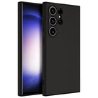 Kapa Matte Protective Lens Flexible Back Cover for Samsung Galaxy S24 Ultra | Slim Silicone with Soft Lining Shockproof Full Body Bumper Case (Black)