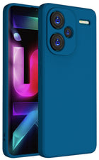 Kapa Matte Protective Lens Flexible Back Cover for Redmi Note 13 PRO PLUS | Slim Silicone with Soft Lining Shockproof Full Body Bumper Case (Blue)