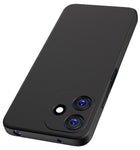 Kapa Matte Protective Lens Flexible Back Cover for Redmi 12 (5G) / Poco M6 Pro (5G) | Slim Silicone with Soft Lining Shockproof Full Body Bumper Case (Black)