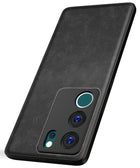 Kapa Tux Leather Back Cover for Vivo V29 (5G) / Vivo V29 Pro (5G) | Slim Shockproof Camera Protection Bumper Case (Black) - Mobizang