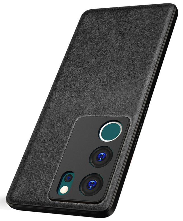 Kapa Tux Leather Back Cover for Vivo V29 (5G) / Vivo V29 Pro (5G) | Slim Shockproof Camera Protection Bumper Case (Black) - Mobizang
