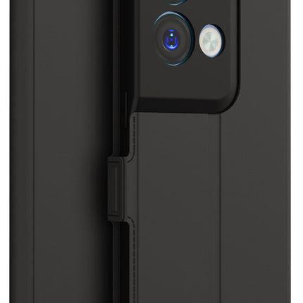 Kapa Noble Slim Magnetic Leather Flip Case Cover for Oppo Reno 8 PRO ( 5G) ,Card Holder Stand Leather Flip Wallet Case (Black)