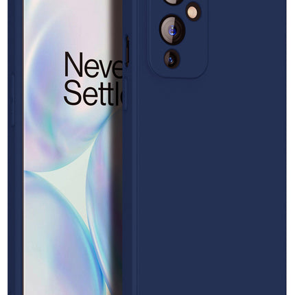 Matte Lens Protective Back Cover for OnePlus 9 / One Plus 9 , Slim Silicone with Soft Lining Shockproof Flexible Full Body Bumper Case (Blue)