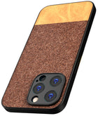Kapa Soft Fabric & Leather Hybrid Protective Back Cover for Apple iPhone 15 Pro Max | Shockproof Slim Hard Anti Slip Back Case (Brown)