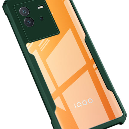 Kapa Beetle for IQOO NEO 6 (5G) Back Case, [Military Grade] Shockproof Slim Hybrid Clear Back Cover (Green)