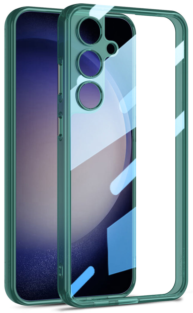 Kapa Clear Airbag Back Case for Samsung Galaxy S24 Plus | Transparent Shockproof Slim Hard PC Shell Protective Cover (Green)