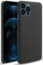 Woven Soft Fabric Case for Apple iPhone 13 Pro Max Back Cover, Shock Protection Slim Hard Anti Slip Back Cover (Black)