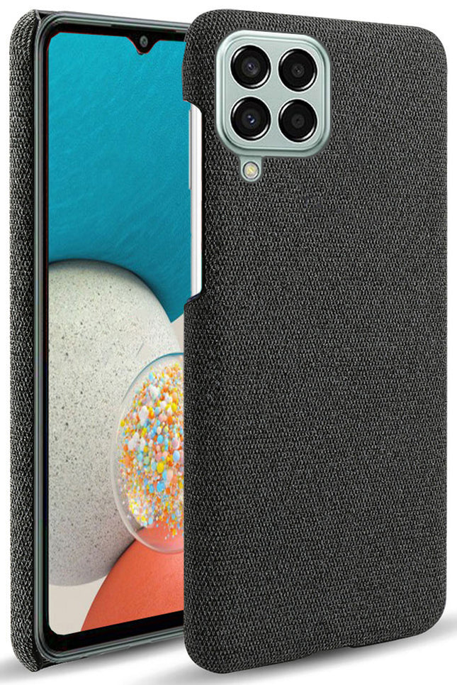 Kapa Woven Soft Fabric Case for Samsung Galaxy M53 (5G) Back Cover, Shock Protection Slim Hard Anti Slip Back Cover (Black)