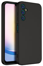 Kapa Matte Protective Lens Flexible Back Cover for Samsung Galaxy A25 | Slim Silicone with Soft Lining Shockproof Full Body Bumper Case (Black)