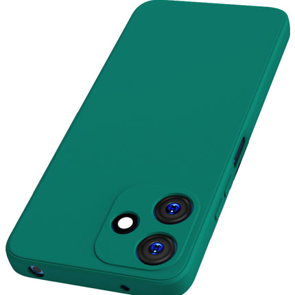 Kapa Matte Protective Lens Flexible Back Cover for Redmi 12 (5G) / Poco M6 Pro (5G) | Slim Silicone with Soft Lining Shockproof Full Body Bumper Case (Green)