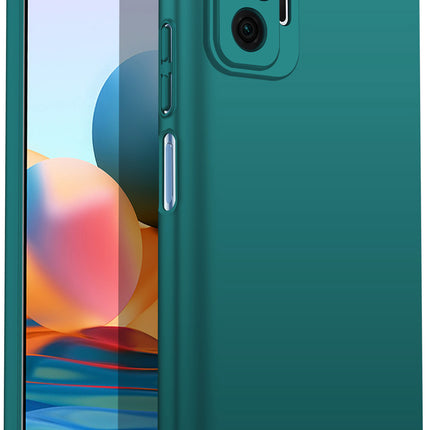 Silk Smooth Finish [Full Coverage] All Sides Protection Slim Back Cover For Xiaomi Redmi Note 10 Pro /  Note 10 Pro Max (Green) - Mobizang
