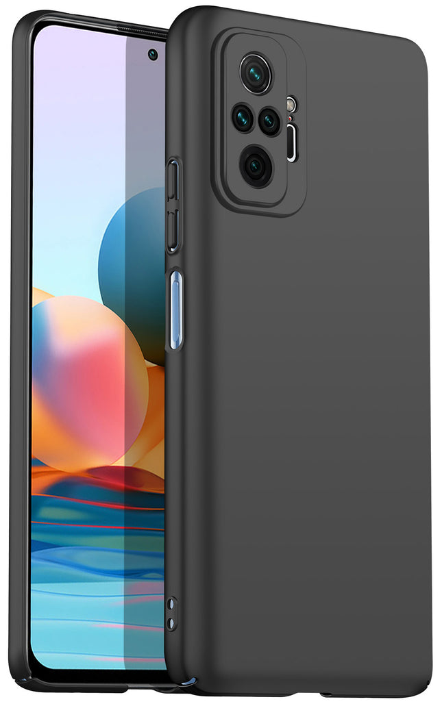 Silk Smooth Finish [Full Coverage] All Sides Protection Slim Back Cover For Xiaomi Redmi Note 10 Pro /  Note 10 Pro Max (Black) - Mobizang