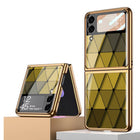 Kapa 9H Glass Back Case for Samsung Galaxy Z Flip3 / Z Flip 3 ,Ultra Thin Full Body Protection Folding Hard Back Cover, Design 5