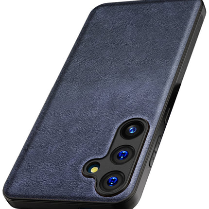 Kapa Tux Leather Back Cover for Samsung Galaxy S24 Plus | Slim Shockproof Camera Protection Bumper Case (Blue)