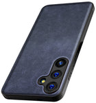 Kapa Tux Leather Back Cover for Samsung Galaxy S24 Plus | Slim Shockproof Camera Protection Bumper Case (Blue)