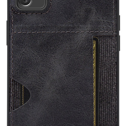 Kapa Razor Wallet Back Case for Samsung Galaxy A73 (5G) , Slim PU Leather & Fabric Cover With Inbuilt Card Pocket (Black)
