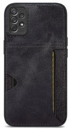 Kapa Razor Wallet Back Case for Samsung Galaxy A73 (5G) , Slim PU Leather & Fabric Cover With Inbuilt Card Pocket (Black)