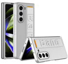 Kapa Shockproof Protective Band Back Cover for Z Fold 5 | Wrist Strap Case With Inbuilt Screen Tempered Glass , Silver