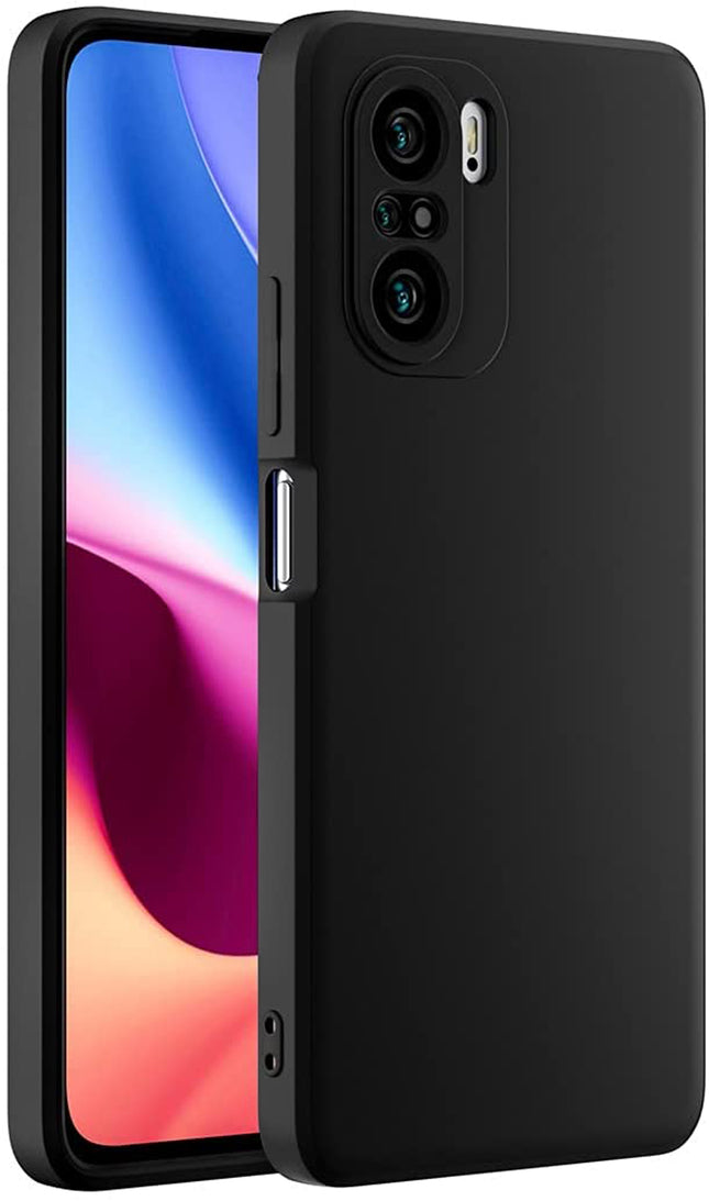 Matte Lens Protective Back Cover for Xiaomi 11X Pro / Mi 11X , Slim Silicone with Soft Lining Shockproof Flexible Full Body Bumper Case , Black