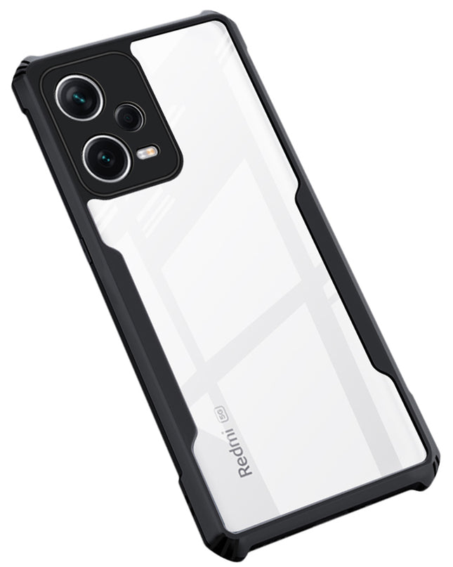 Kapa Beetle for Redmi Note 12 Pro Back Case | [Military Grade Protection] Shock Proof Slim Hybrid Bumper Cover (Black)