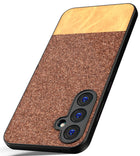Kapa Soft Fabric & Leather Hybrid Protective Back Cover for Samsung Galaxy S23 FE | Shockproof Slim Hard Anti Slip Back Case (Brown)